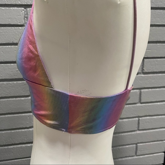 Holographic Bralette Crop Top - Picture 9 of 16